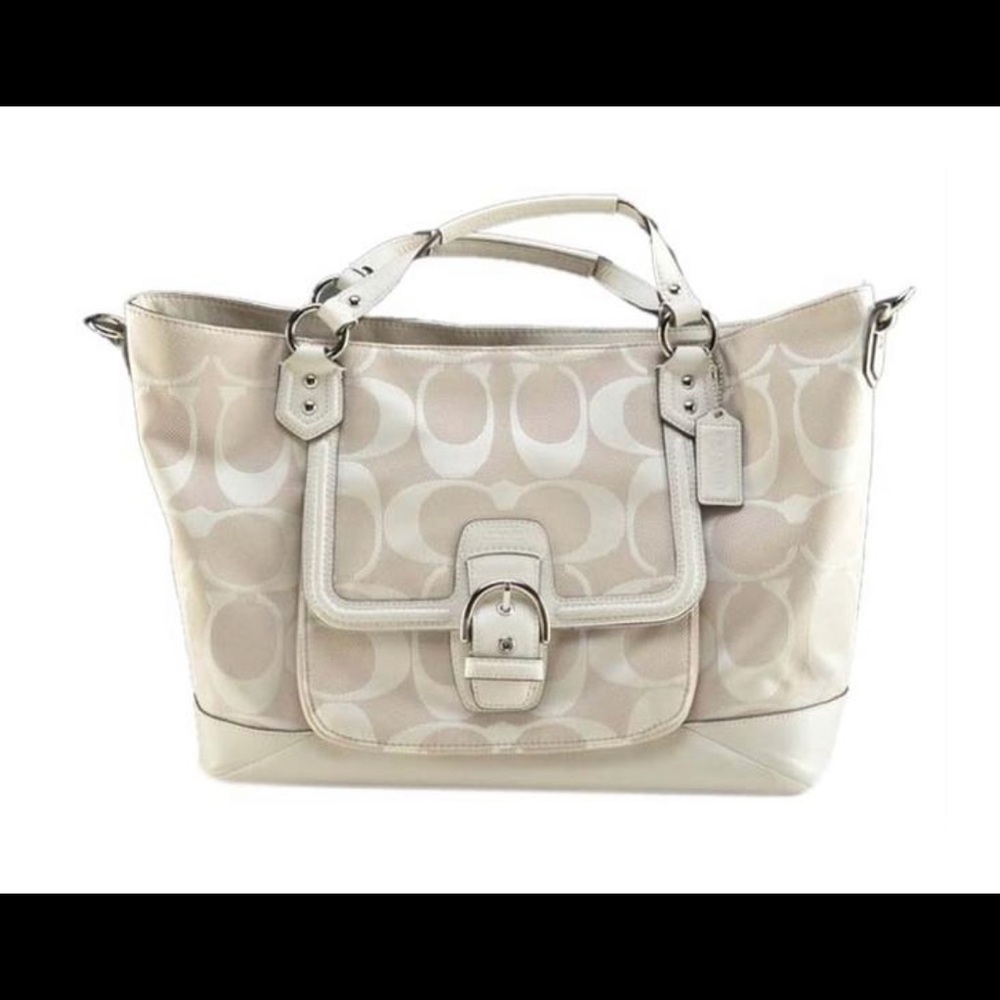 ✔️Coach Campbell Belle Signature Satchel, EUC
